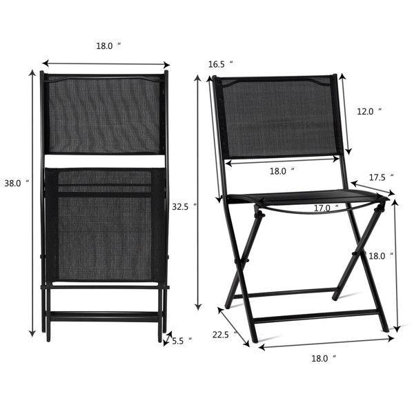 ANGELES HOME Set Of 4 Outdoor Patio Folding Sling Chairs Wayfair